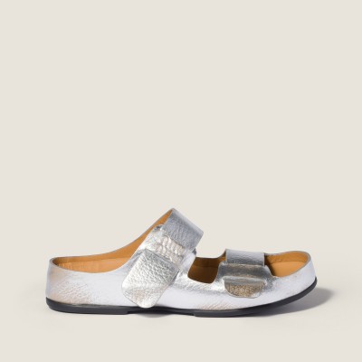 Miu Miu Bleached Leather Sandals Silver Miu Miu Bleached Leather Sandals Silver
