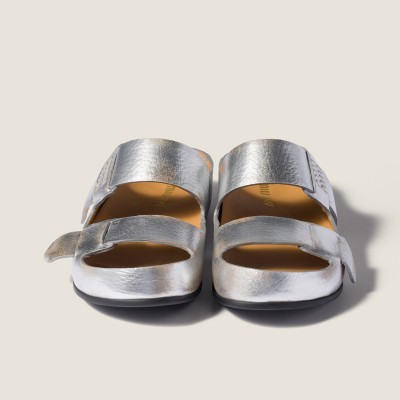 Miu Miu Bleached Leather Sandals Silver Miu Miu Bleached Leather Sandals Silver