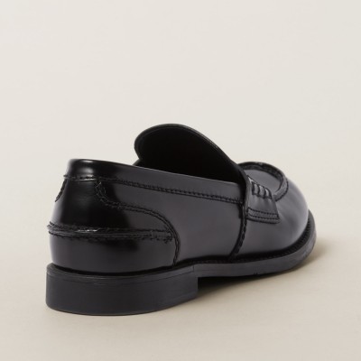 Miu Miu Brushed Leather Penny Loafers Black
