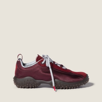 Miu Miu Bubble Technical Fabric And Suede Sneakers Burgundy Miu Miu Bubble Technical Fabric And Suede Sneakers Burgundy