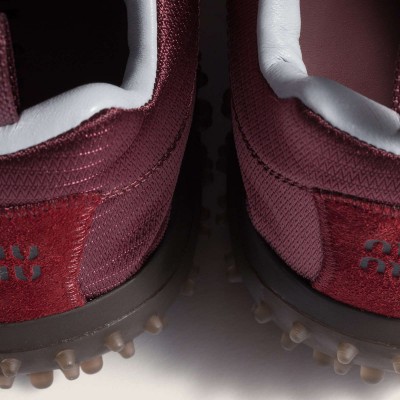 Miu Miu Bubble Technical Fabric And Suede Sneakers Burgundy Miu Miu Bubble Technical Fabric And Suede Sneakers Burgundy