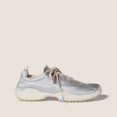 Miu Miu Bubble Technical Fabric And Suede Sneakers Cloudy Gray Miu Miu Bubble Technical Fabric And Suede Sneakers Cloudy Gray