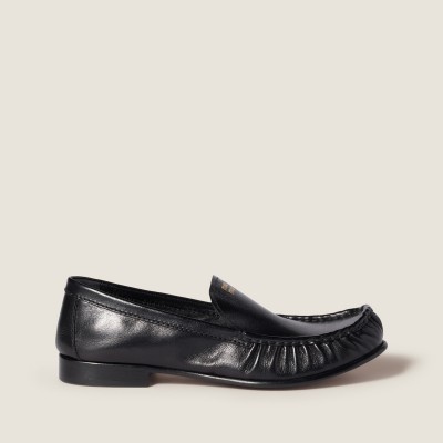 Miu Miu Buffalo Leather Loafers Black Miu Miu Buffalo Leather Loafers Black