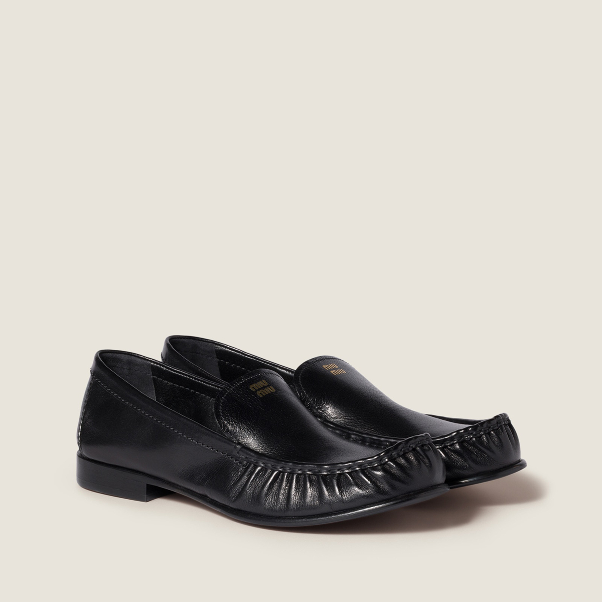 Miu Miu Buffalo Leather Loafers Black Miu Miu Buffalo Leather Loafers Black