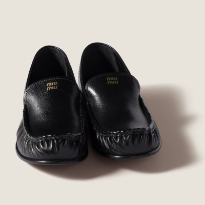 Miu Miu Buffalo Leather Loafers Black Miu Miu Buffalo Leather Loafers Black