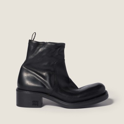 Miu Miu Calf Leather Booties Black Miu Miu Calf Leather Booties Black