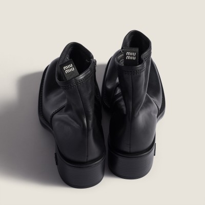 Miu Miu Calf Leather Booties Black Miu Miu Calf Leather Booties Black