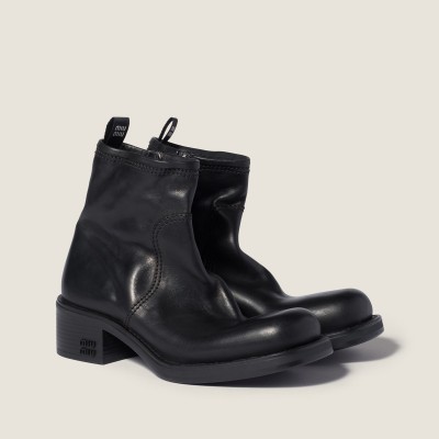 Miu Miu Calf Leather Booties Black Miu Miu Calf Leather Booties Black