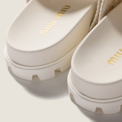 Miu Miu Crochet Sandals Ivory Miu Miu Crochet Sandals Ivory