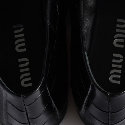 Miu Miu Croco-Print Leather Ballerinas Black Miu Miu Croco-Print Leather Ballerinas Black