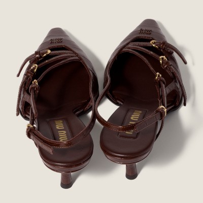 Miu Miu Crocodile Embossed Calfskin Slingback Pumps Cocoa Brown Miu Miu Crocodile Embossed Calfskin Slingback Pumps Cocoa Brown
