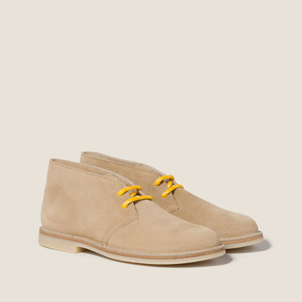 Miu Miu Delave Suede Chukka Boots Ecru Miu Miu Delave Suede Chukka Boots Ecru