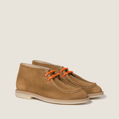 Miu Miu Delave Suede Desert Boots Cinnamon