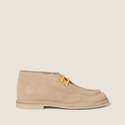 Miu Miu Delave Suede Desert Boots Ecru