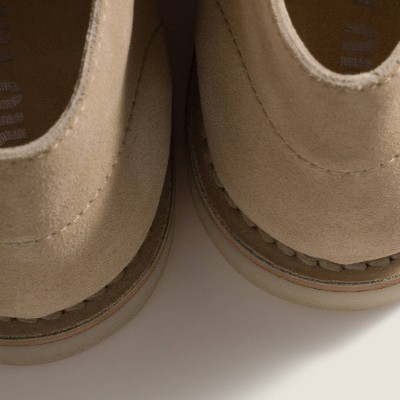 Miu Miu Delave Suede Desert Boots Ecru