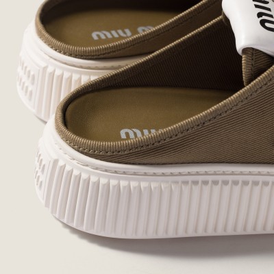Miu Miu Denim Sneaker Mules Selva Green Miu Miu Denim Sneaker Mules Selva Green
