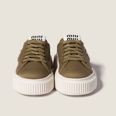 Miu Miu Denim Sneaker Mules Selva Green Miu Miu Denim Sneaker Mules Selva Green