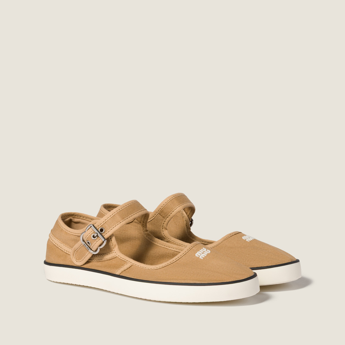 Miu Miu Drill Ballerinas Malt Beige Miu Miu Drill Ballerinas Malt Beige