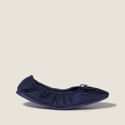 Miu Miu Foldable Technical Fabric Ballerinas Cobalt Blue Miu Miu Foldable Technical Fabric Ballerinas Cobalt Blue