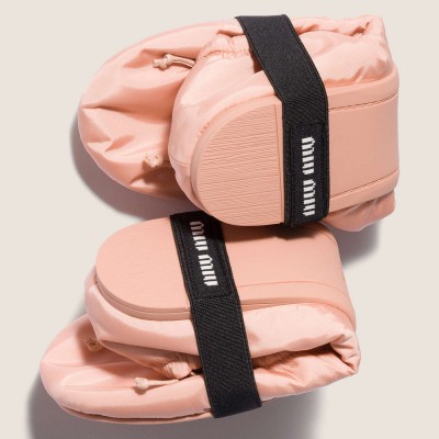 Miu Miu Foldable Technical Fabric Ballerinas Opal Miu Miu Foldable Technical Fabric Ballerinas Opal