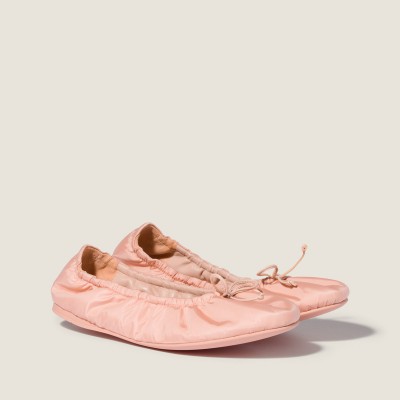 Miu Miu Foldable Technical Fabric Ballerinas Opal Miu Miu Foldable Technical Fabric Ballerinas Opal