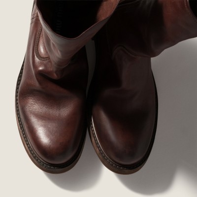 Miu Miu Foule Leather Booties Coffee Miu Miu Foule Leather Booties Coffee