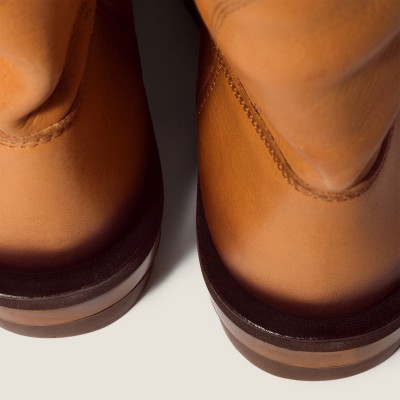 Miu Miu Foule Leather Booties Light Tan
