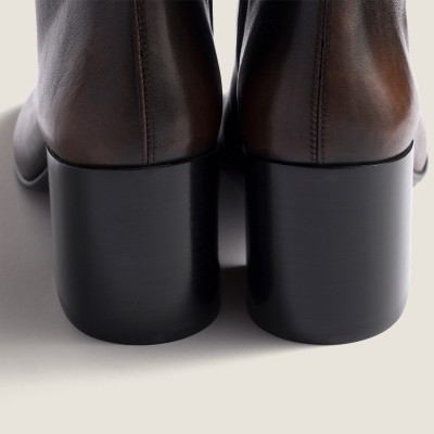 Miu Miu Fume Calf Booties Dark Brown