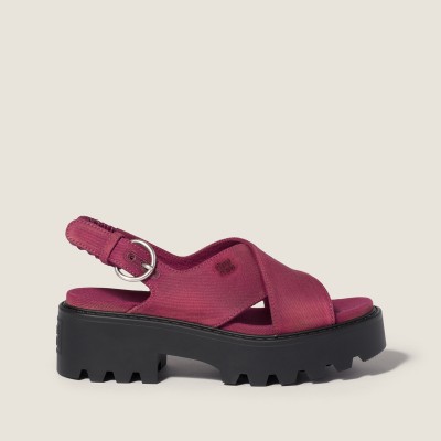 Miu Miu Gabardine Sandals Burgundy Miu Miu Gabardine Sandals Burgundy