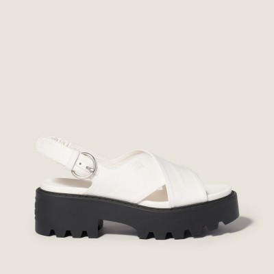 Miu Miu Gabardine Sandals Ivory Miu Miu Gabardine Sandals Ivory
