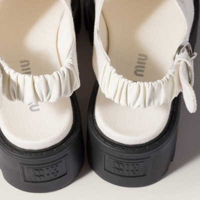 Miu Miu Gabardine Sandals Ivory Miu Miu Gabardine Sandals Ivory