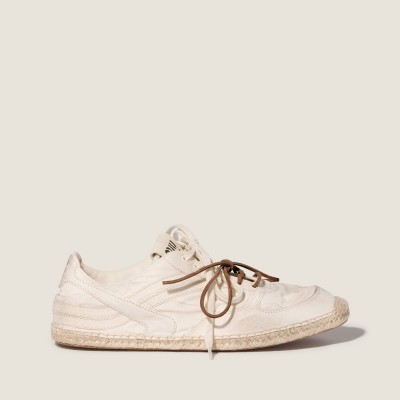 Miu Miu Gymnasium Canvas Sneakers Ecru Miu Miu Gymnasium Canvas Sneakers Ecru