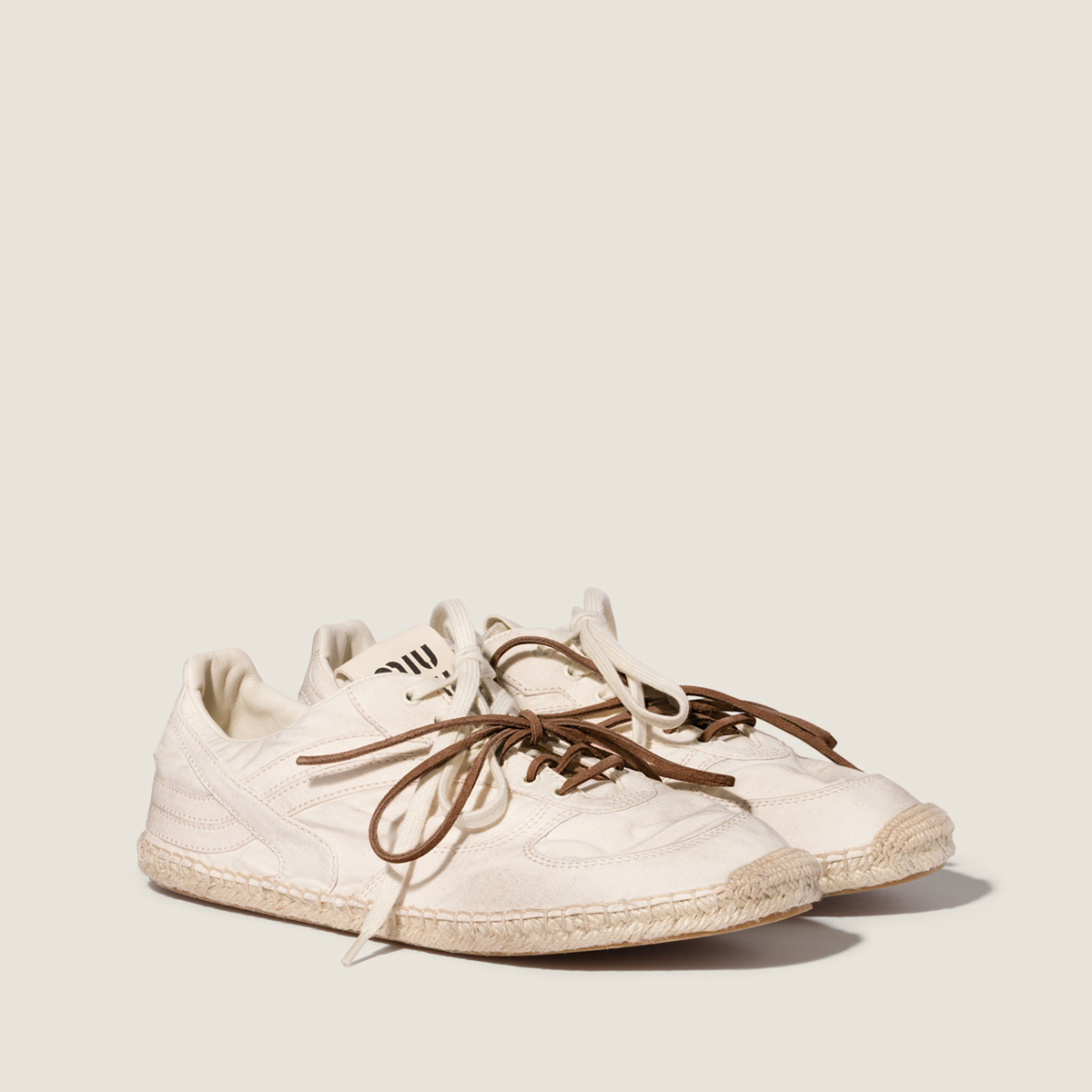 Miu Miu Gymnasium Canvas Sneakers Ecru Miu Miu Gymnasium Canvas Sneakers Ecru