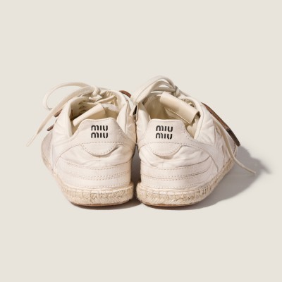 Miu Miu Gymnasium Canvas Sneakers Ecru Miu Miu Gymnasium Canvas Sneakers Ecru