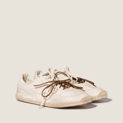 Miu Miu Gymnasium Canvas Sneakers Ecru Miu Miu Gymnasium Canvas Sneakers Ecru