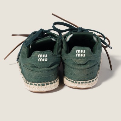 Miu Miu Gymnasium Gabardine Sneakers Bottle Green Miu Miu Gymnasium Gabardine Sneakers Bottle Green