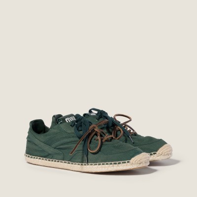 Miu Miu Gymnasium Gabardine Sneakers Bottle Green Miu Miu Gymnasium Gabardine Sneakers Bottle Green