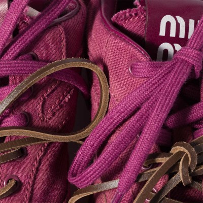 Miu Miu Gymnasium Gabardine Sneakers Burgundy Miu Miu Gymnasium Gabardine Sneakers Burgundy