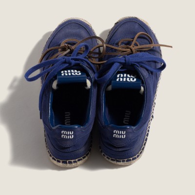 Miu Miu Gymnasium Gabardine Sneakers Ink Blue Miu Miu Gymnasium Gabardine Sneakers Ink Blue