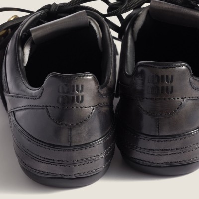 Miu Miu Gymnasium Leather Sneakers With Buckle Black Miu Miu Gymnasium Leather Sneakers With Buckle Black