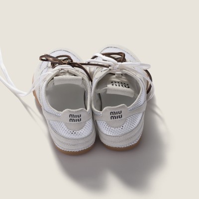 Miu Miu Gymnasium Mesh And Suede Sneakers White Miu Miu Gymnasium Mesh And Suede Sneakers White