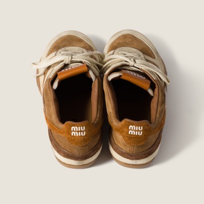 Miu Miu Gymnasium Suede Sneakers Cinnamon Amber