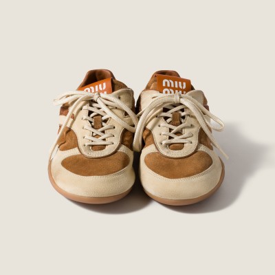 Miu Miu Gymnasium Suede Sneakers Cinnamon Amber