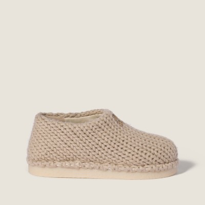 Miu Miu Knit Mules Desert Beige Miu Miu Knit Mules Desert Beige