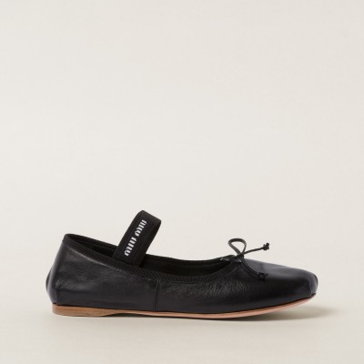 Miu Miu Leather Ballerinas Black Miu Miu Leather Ballerinas Black
