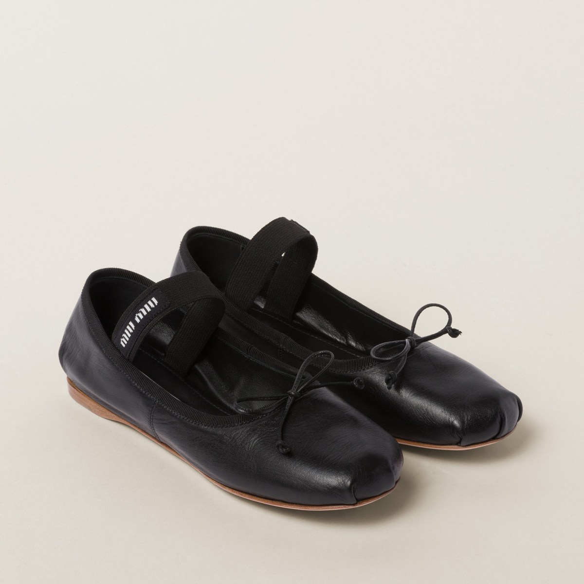 Miu Miu Leather Ballerinas Black Miu Miu Leather Ballerinas Black