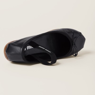 Miu Miu Leather Ballerinas Black Miu Miu Leather Ballerinas Black
