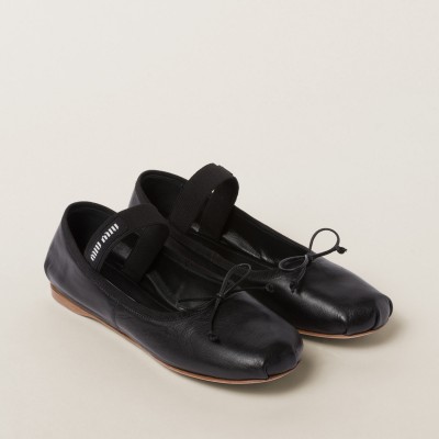 Miu Miu Leather Ballerinas Black Miu Miu Leather Ballerinas Black
