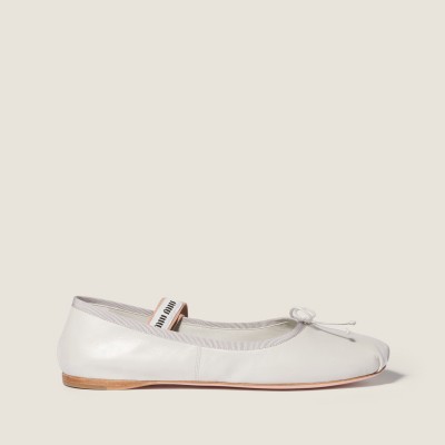 Miu Miu Leather Ballerinas Ice Miu Miu Leather Ballerinas Ice