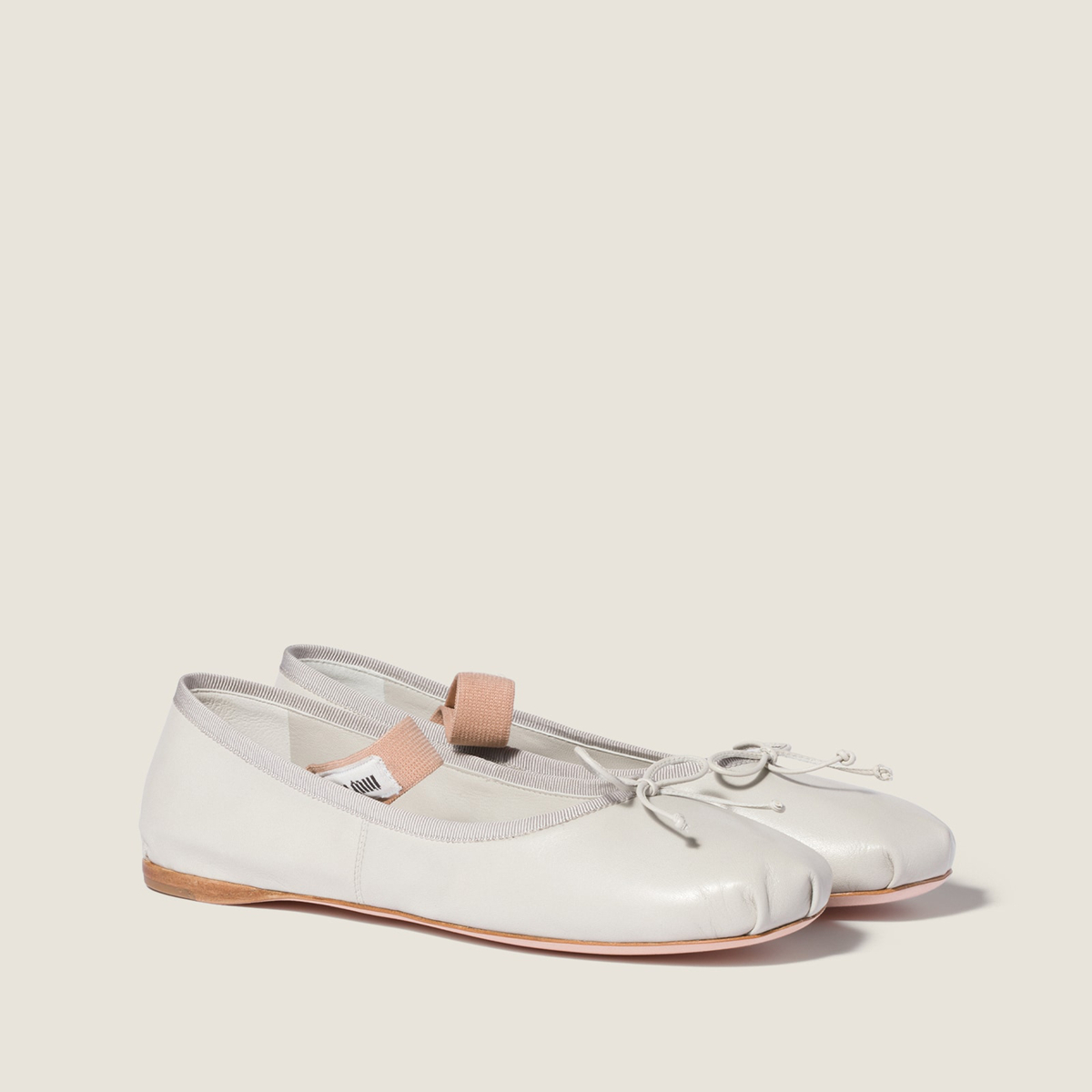 Miu Miu Leather Ballerinas Ice Miu Miu Leather Ballerinas Ice